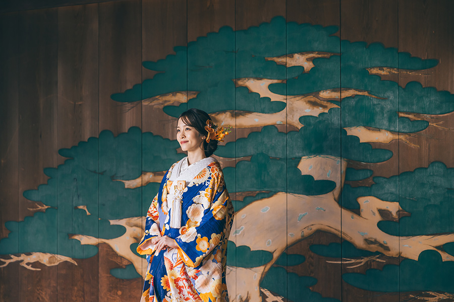 埼玉県越谷市の花田苑でのロケーション結婚写真