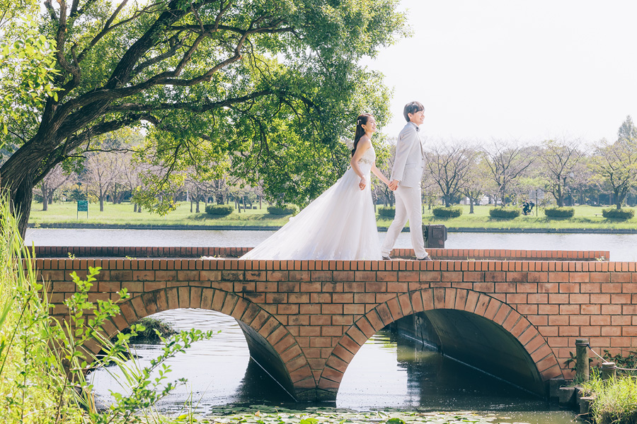 葛飾区水元公園でのロケーション結婚写真