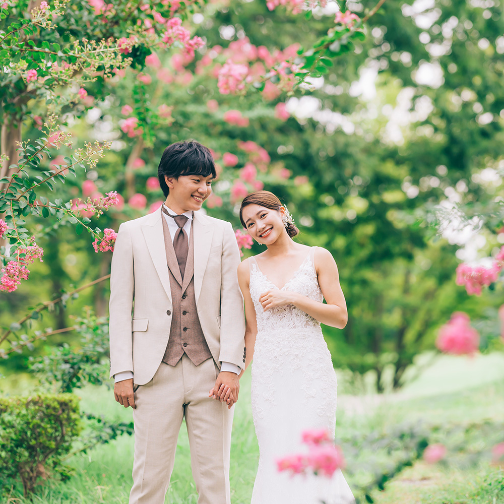 埼玉県草加市のそうか公園でのロケーション結婚写真